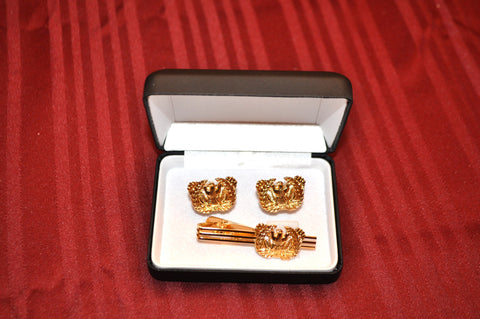 WARRANT OFFICER CUFFLINKS WITH NECKTIE CLAMP