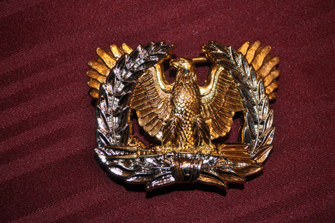 SILVER AND GOLD PLATED WARRANT OFFICER BELT BUCKLE