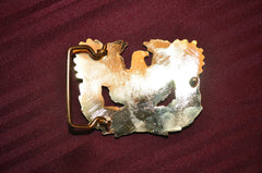 SILVER AND GOLD PLATED WARRANT OFFICER BELT BUCKLE